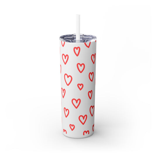 Heart Covered Tumbler with Straw, 20oz