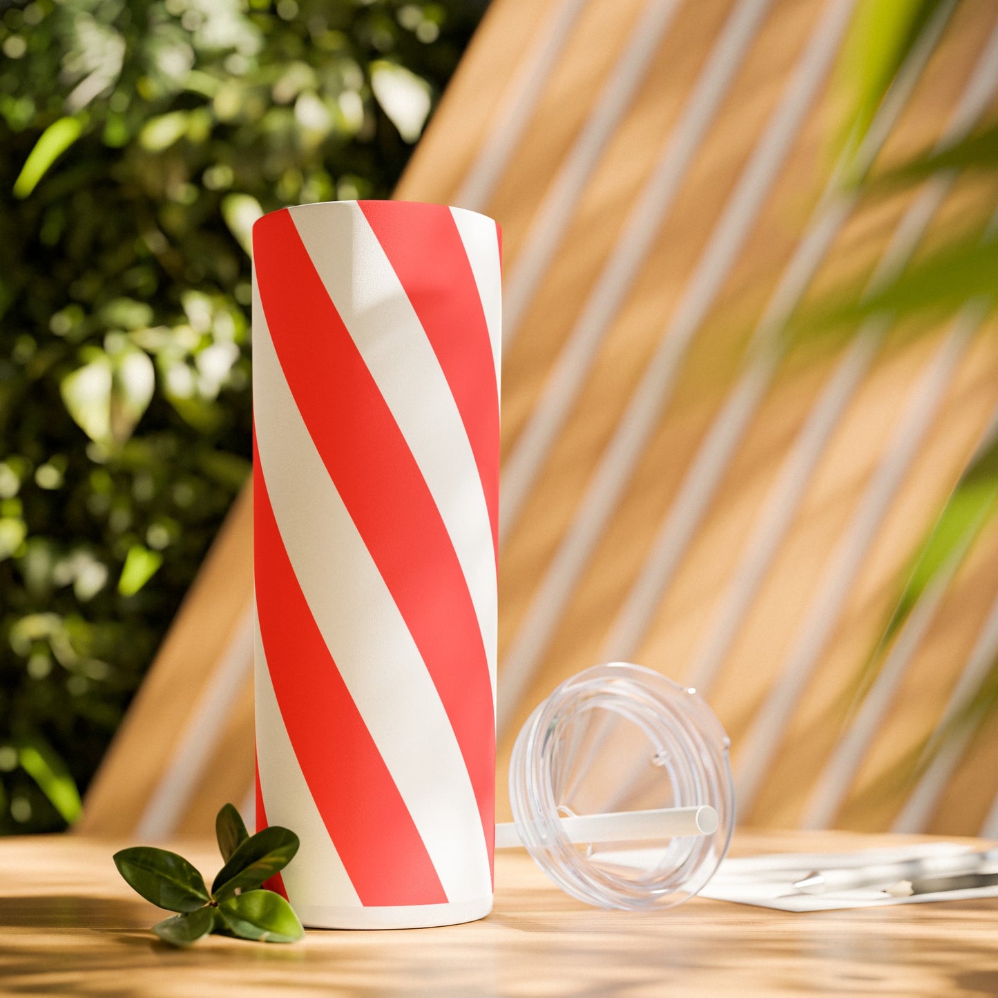 Striped Tumbler with Straw, 20oz